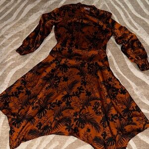 Future Collective Floral Black & Orange Floral Dress
